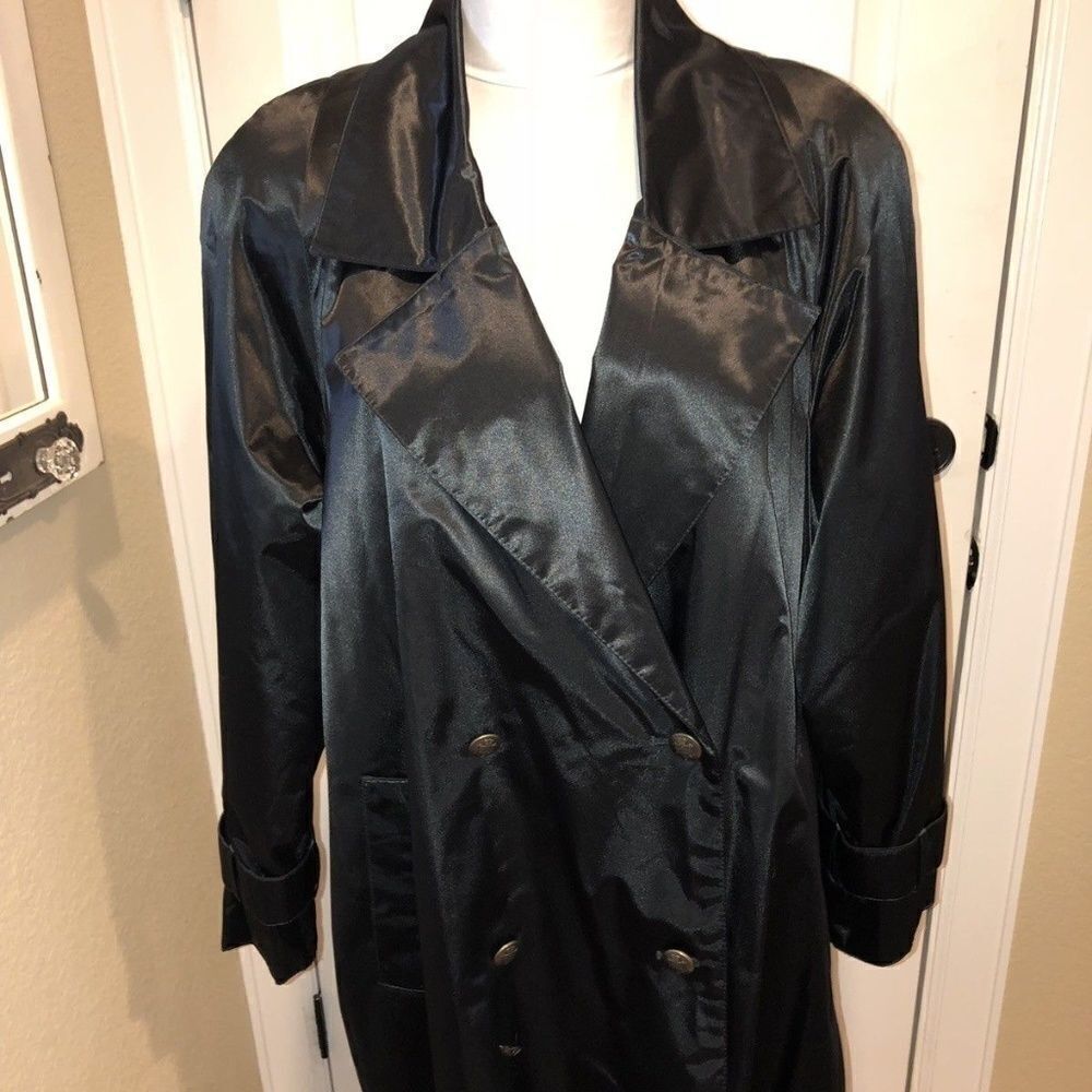 Neiman Marcus‎ Black Galllery Trench Coat Sz M